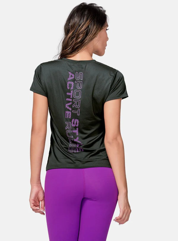 Camiseta con insertos en tela semitransparente