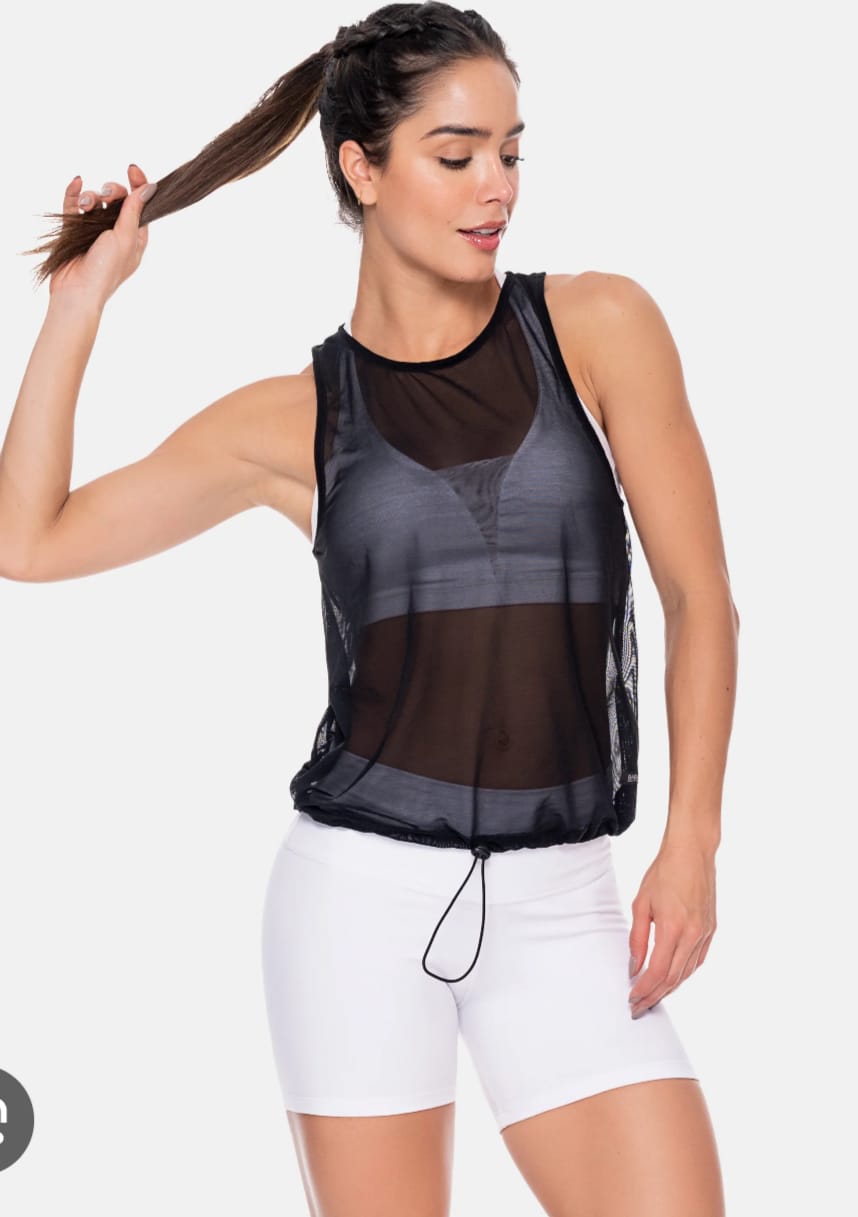 Blusa semi transparente