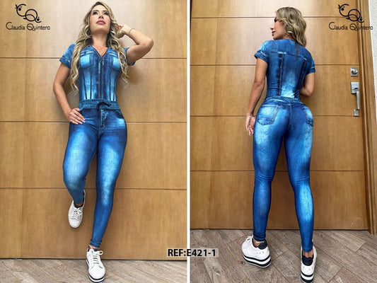 Enterizo tipo jean con manga