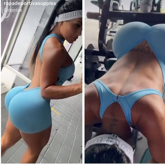 Enterizo Short Azul cielo