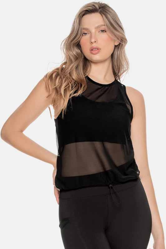 Blusa semi transparente